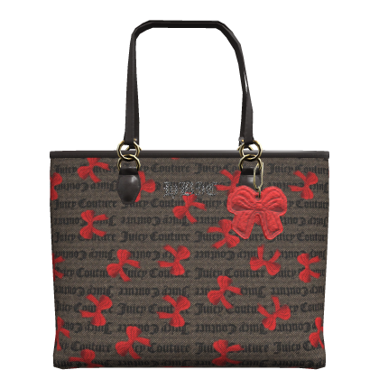 Juicy x HBIC Bow Tote in Brown & Red thumbnail