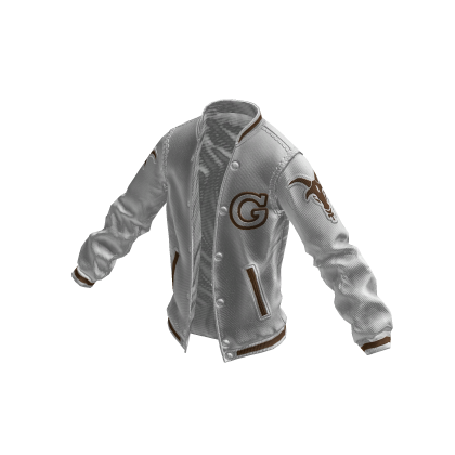 College Jacket | White Brown
