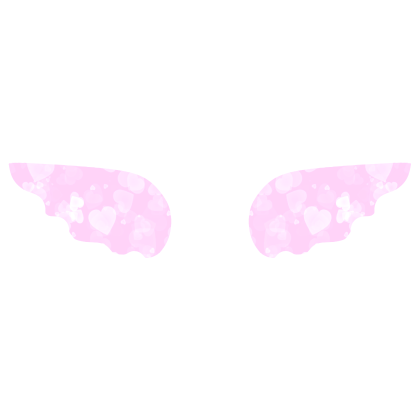 ♡ Cute Simple Sticker Angel Wings in Pink Hearts
