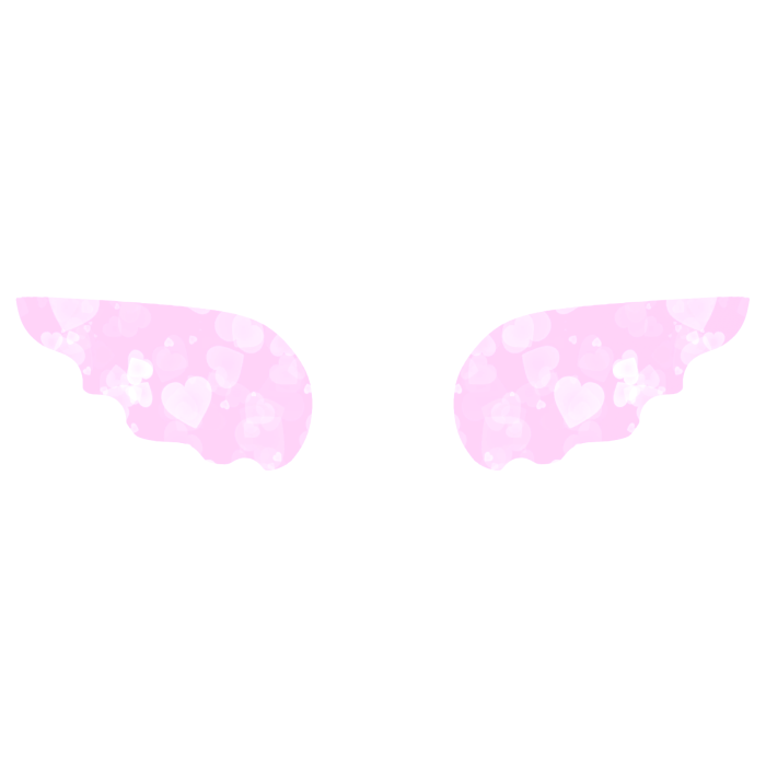 ♡ Cute Simple Sticker Angel Wings in Pink Hearts