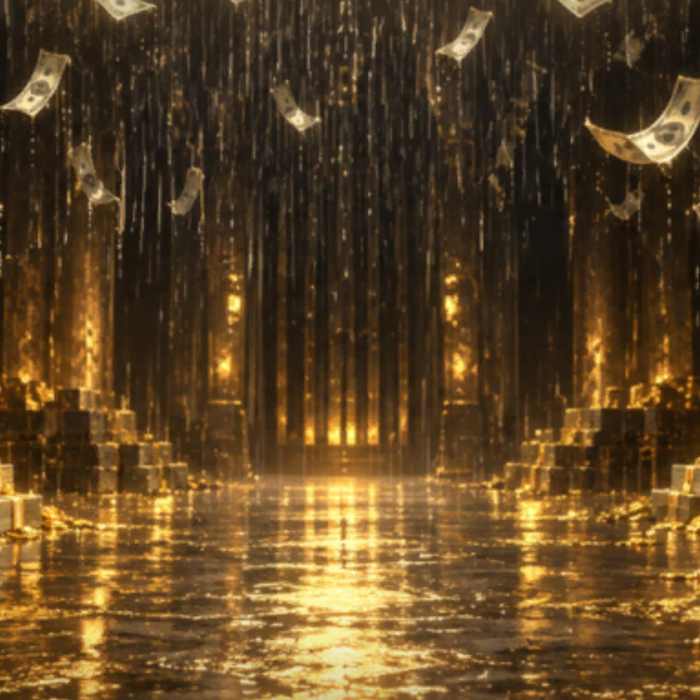 Raining Money Gold Bars Background