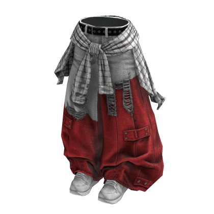 Patchwork Grunge Semi-Ripped Denim Tears(WhiteRed)