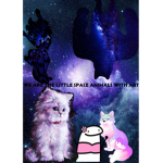 Little space animals with space art