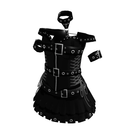 Cyber Goth Buckle Dress (Black)