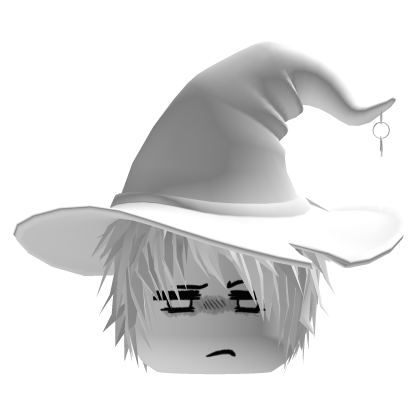 Vkei White Hair Witch Hat Moe Tired Face Dashie Roblox item
