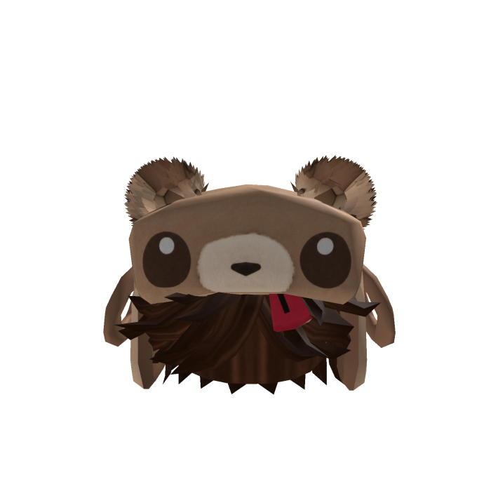 brown ushanka  Cute bear with fluffy hair 