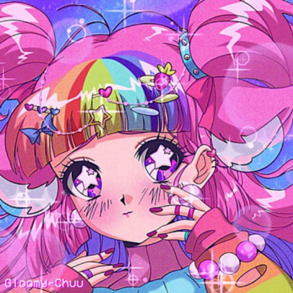 Rainbow | Kawaii | Aesthetic anime girl | Y2K Roblox decal