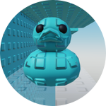 Cyan Brick Duck
