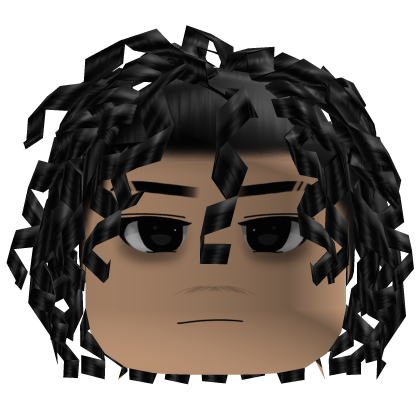 Messy Black Curly Hair /w Boy Face Roblox item