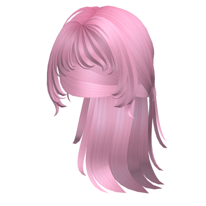 pink emo low ponytail hair Roblox item