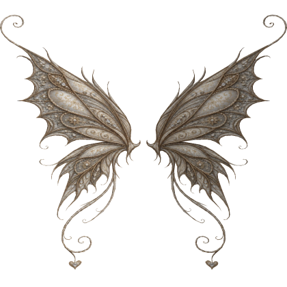 3.0 Halloween Ivory Gold Gothic Butterfly Wings