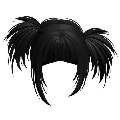 Messy Emo Spikey Buns (Black) Roblox item