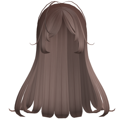 light brown wispy flowy long hair w anime bangs Roblox item
