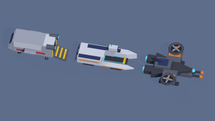 Low Poly Sci Fi Vehicles Pack x30 Spaceship Hover preview 3