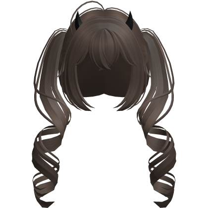 cute anime devil curly caramel brown pigtails Roblox item