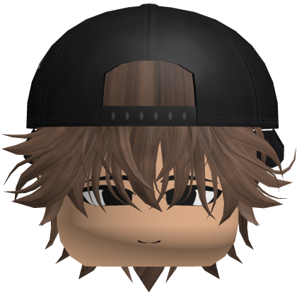 Messy Brown Emo Hair W/ Y2K Cap Roblox item