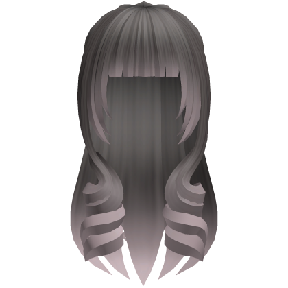 cute long moe hair with curls in grey pink