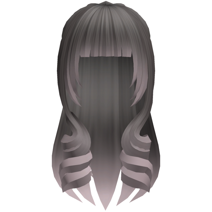 cute long moe hair with curls in grey pink
