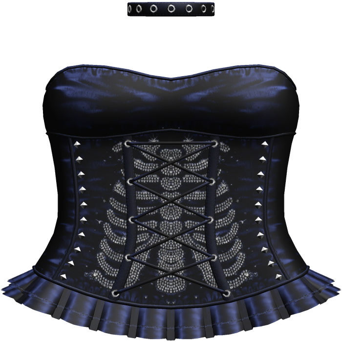 Emo Rhinestone Skeleton Dress in Blue