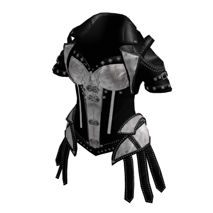 Y2K Goth Corset Top w/ Studded Jacket (White)