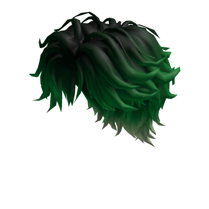 Messy green hair with loose bangs