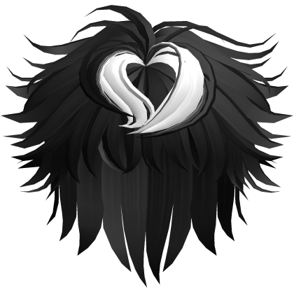 Anime Fluffy Emo Boy Messy Hair Heart Black White Roblox item
