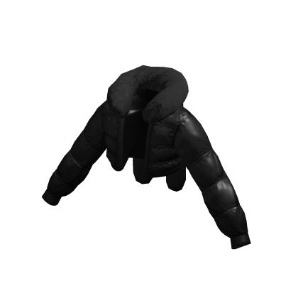 Bunny Puffer Crop Jacket Grayscale