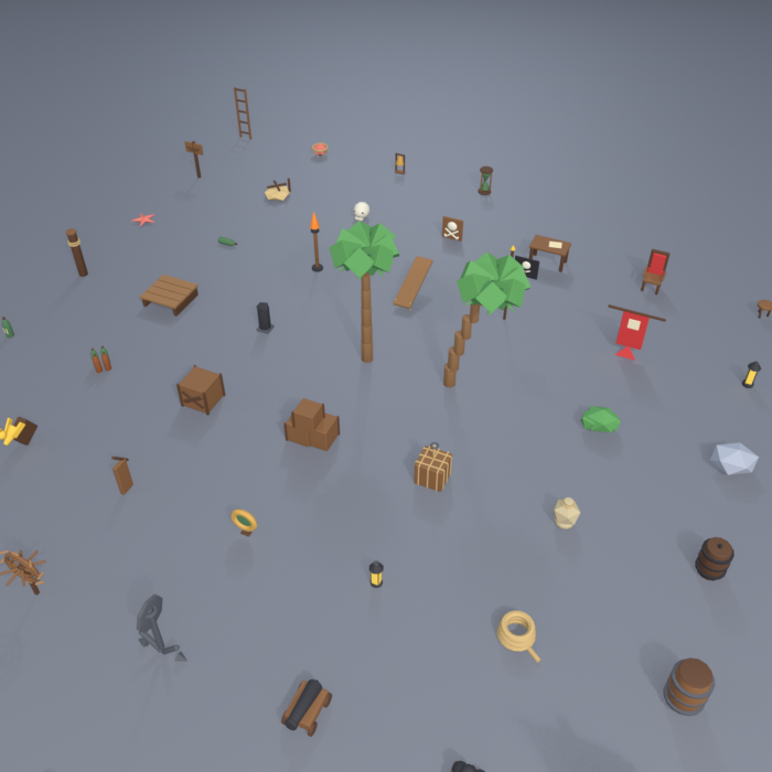Low Poly Pirate Props Treasure Ship Cannon x60 preview 5