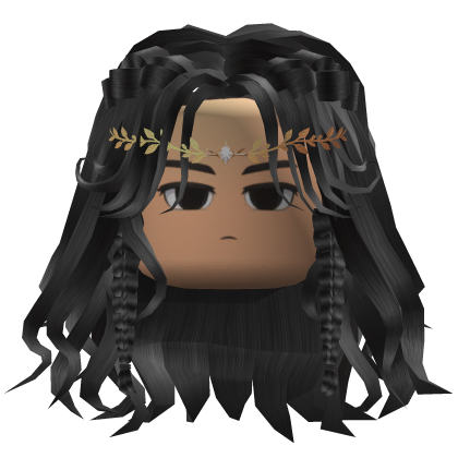 Long Wavy Hair w/ Circlet (Black)