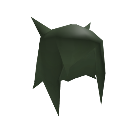 cute low poly horns spikey hair - green