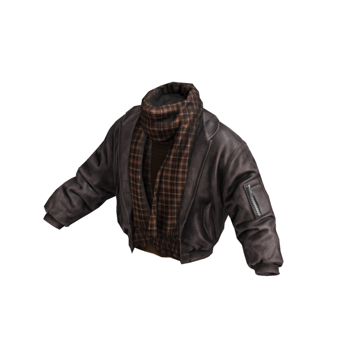 Brown Starboy Leather Jacket w/ Scarf