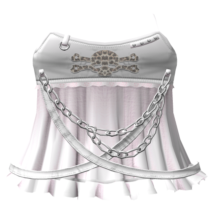 pink emo skull cute ruffled dress w chains Roblox item