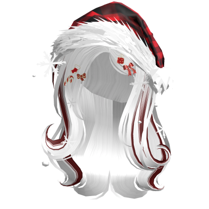 Shy Gentle Swirls w/Santa Hat (White&Red)