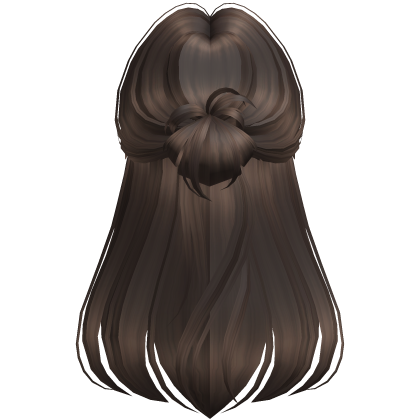 Sleek Layered Half-Up Bun (Dark Brown)
