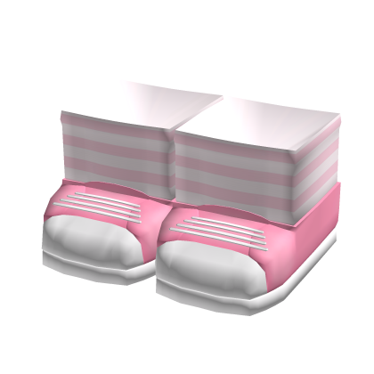 tweencore pink sneakers shoes with striped socks