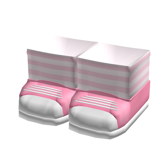 tweencore pink sneakers shoes with striped socks
