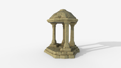 Stylized Stone Gazebo - Ancient Pavilion Low Poly  preview 3