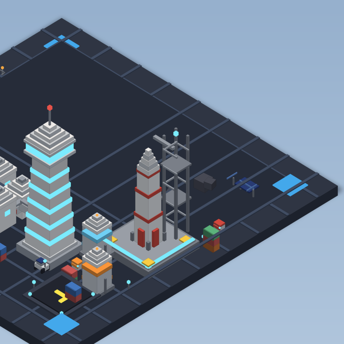 Low Poly Space Station Base Map Sci Fi preview 4