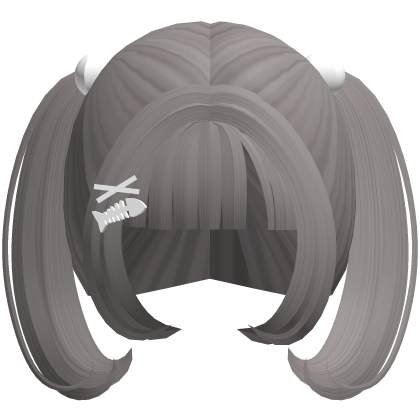 ꒰ ♡ adorable short twintails in ash   Roblox item