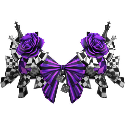 Checkered Chess Piece Corset Top w Roses in Purple