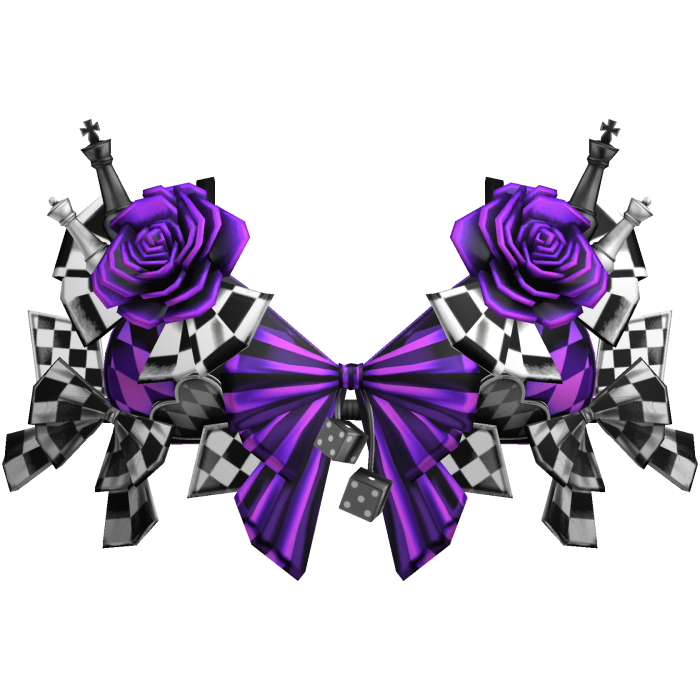 Checkered Chess Piece Corset Top w Roses in Purple