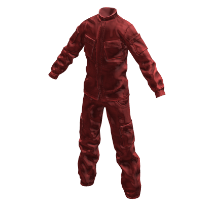 Red Work Uniform Coverall Jumpsuit