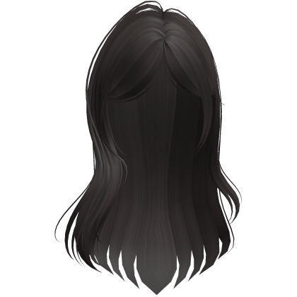 long dark brown side part hair Roblox item