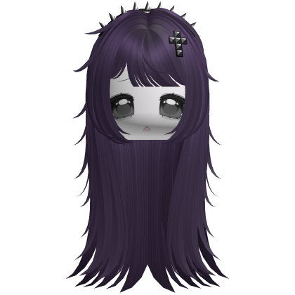 Vkei Moe Purple Messy Hair /w Spiky Headband Roblox item