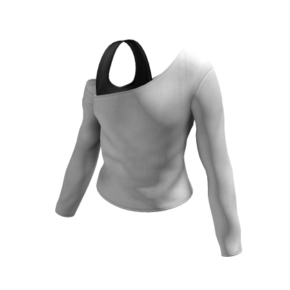 White off shoulder shirt with black top