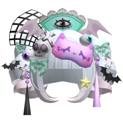 Pastel Goth Spooky Kawaii Pigtail Curls Pink