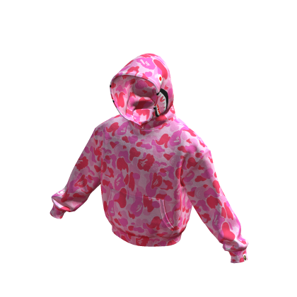Bape Hoodie (Hood up) Pink