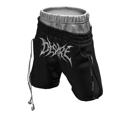 Black Graphic Track Shorts