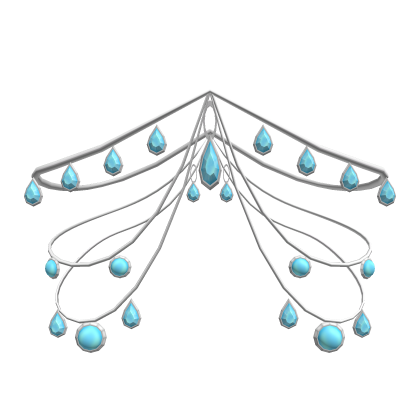 Silver belly chain with blue water droplets 3.0