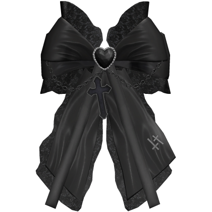 Goth Black Lace Hair Bow Roblox item
